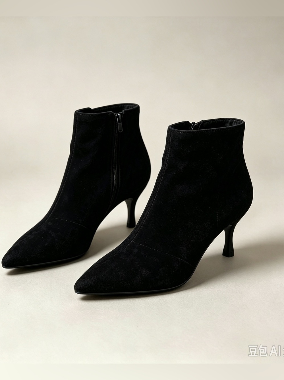 Aerosoles Womens Suede Leather Ankle Bootie Side Zip Pointed Toe SZ 6M Heels 2in
